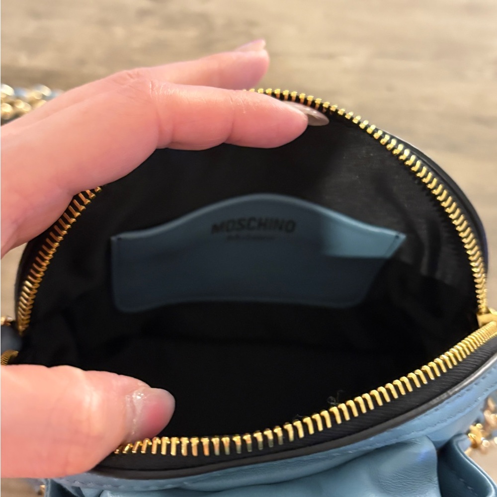 Moschino Blue Mini Biker Jacket Bag - Picture 5 of 11